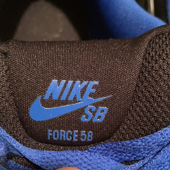 Nike SB Force 58 Black Photon Dust Sport Royal CZ2959002 Size 8.5 - Picture 4 of 11
